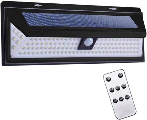 3 Light ModesOutdoor Solar Light Solar Wall Lamp With Motion Sensor 118 LED Solar Lamp With Remote Control