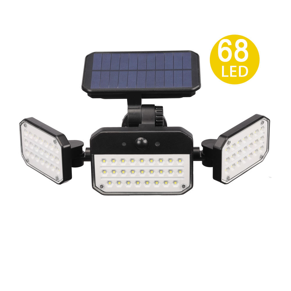 3 Adjustable Heads IP68 Waterproof Solar Lights Outdoor LED High Brightness Cordless Solar Motion Sensor Lights
