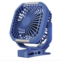 Qiying Customized USB Rechargeable Mini Camping Fan Outdoor Portable Square Piano Keys Clip Plate Night Light Multi-function