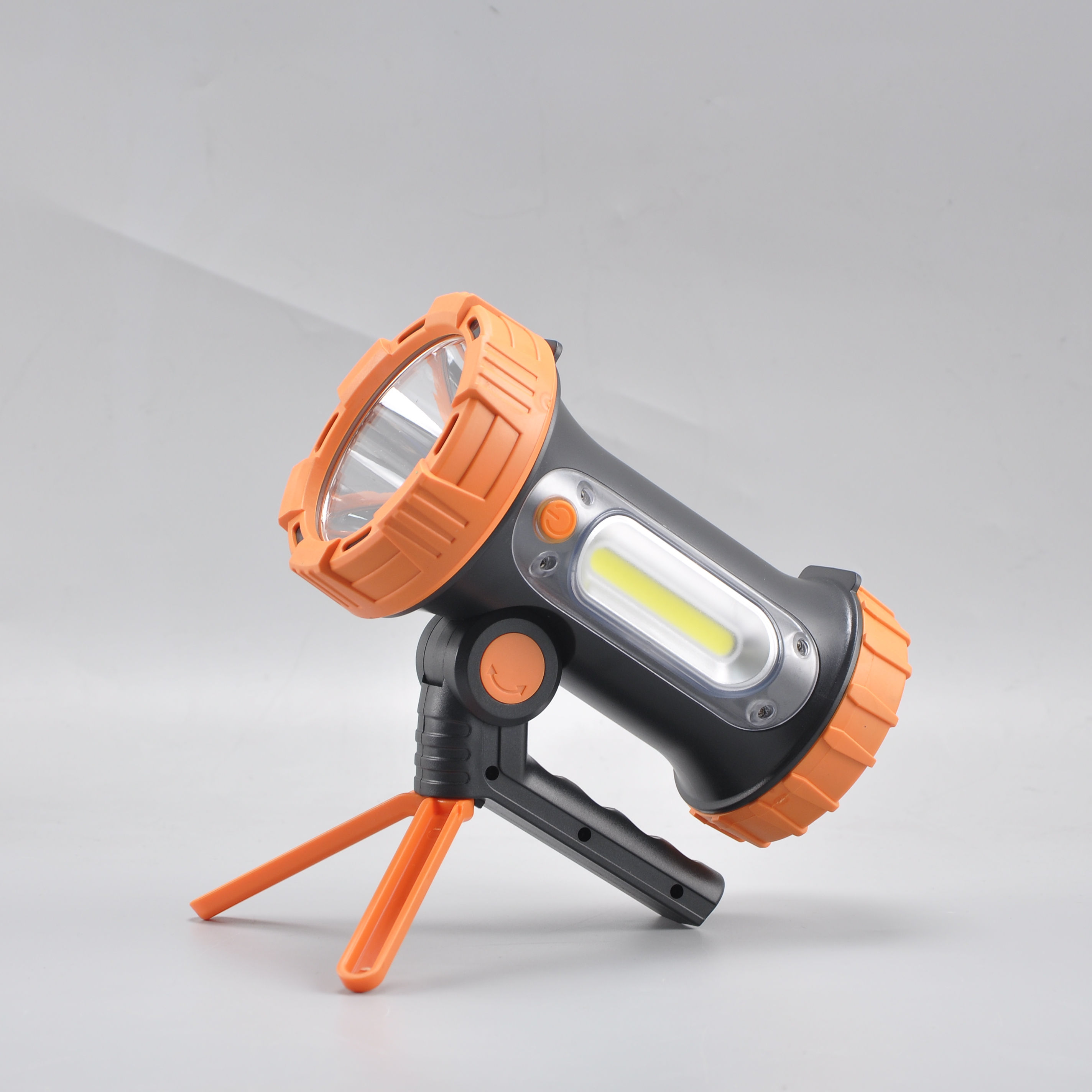 7500K LED Rechargeable Spotlight Flashlight 4 Modes 300 Lumens 200-300M Beam Distance Handheld Large Tripod IP65 Waterproof