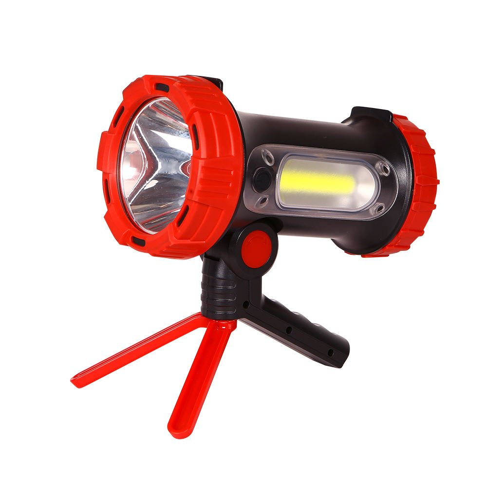 IP65 Mult-function Rechargeable Torch Light with Side Light Camping Flashlight with Long Distance Work Light