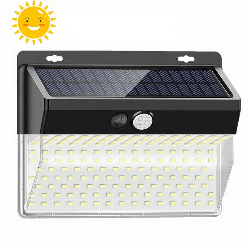 Wide Angle Wireless Waterproof 206 LED Security Lamparas Solar Sensor Wall Light Outdoor Led Garden Lighting