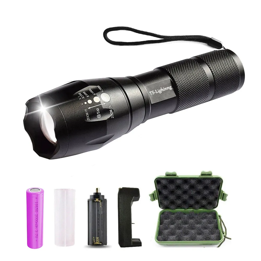 LED Flashlight Zoomable Dimming XML T6 Flashlight Tactical for Hunting