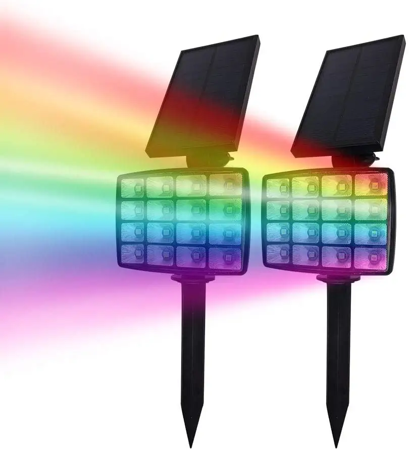 Solar Garden Led Spotlights Outdoor Colored Bottom Fixed Landscape Spotlight Solar Wall Lights