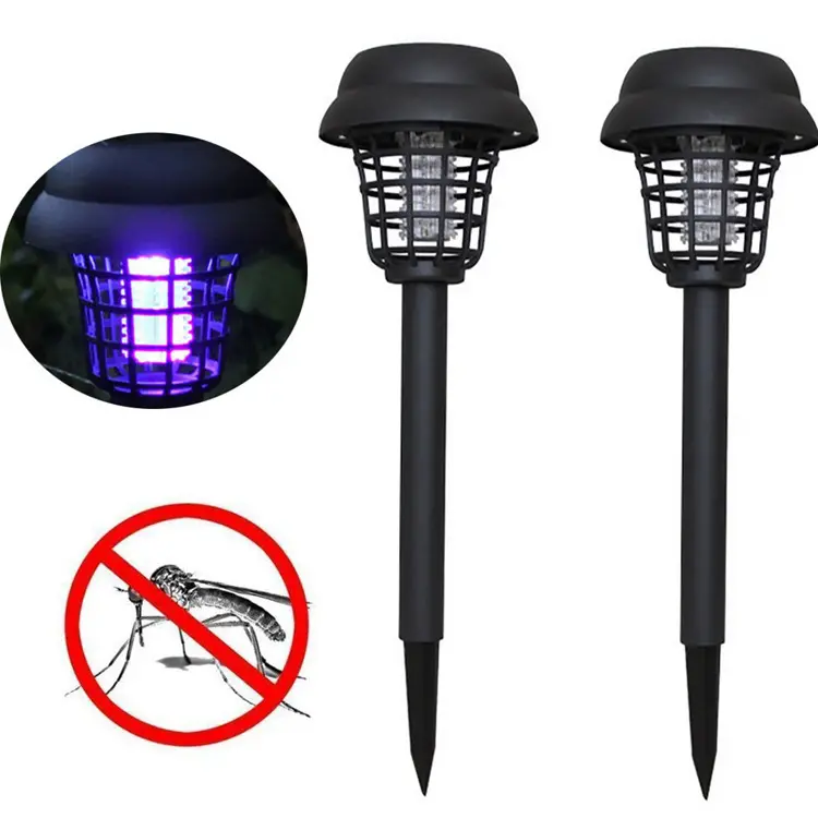 Solar Bug Zapper Outdoor Mosquito Fly Killer Solar LED Pathway Lights Ground Landscape Lighting for Camping
