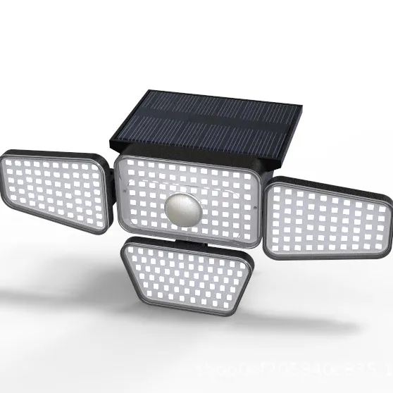 270 LED Solar Wall Light Outdoor Waterproof Garden Backyard 4 Heads Wider Security Motion Sensor Flood Light