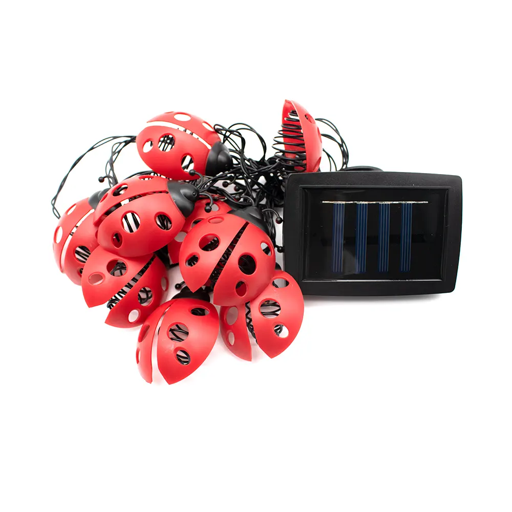Waterproof Solar Holiday Festival Garden New Insect Ladybug Style String Light Decoration