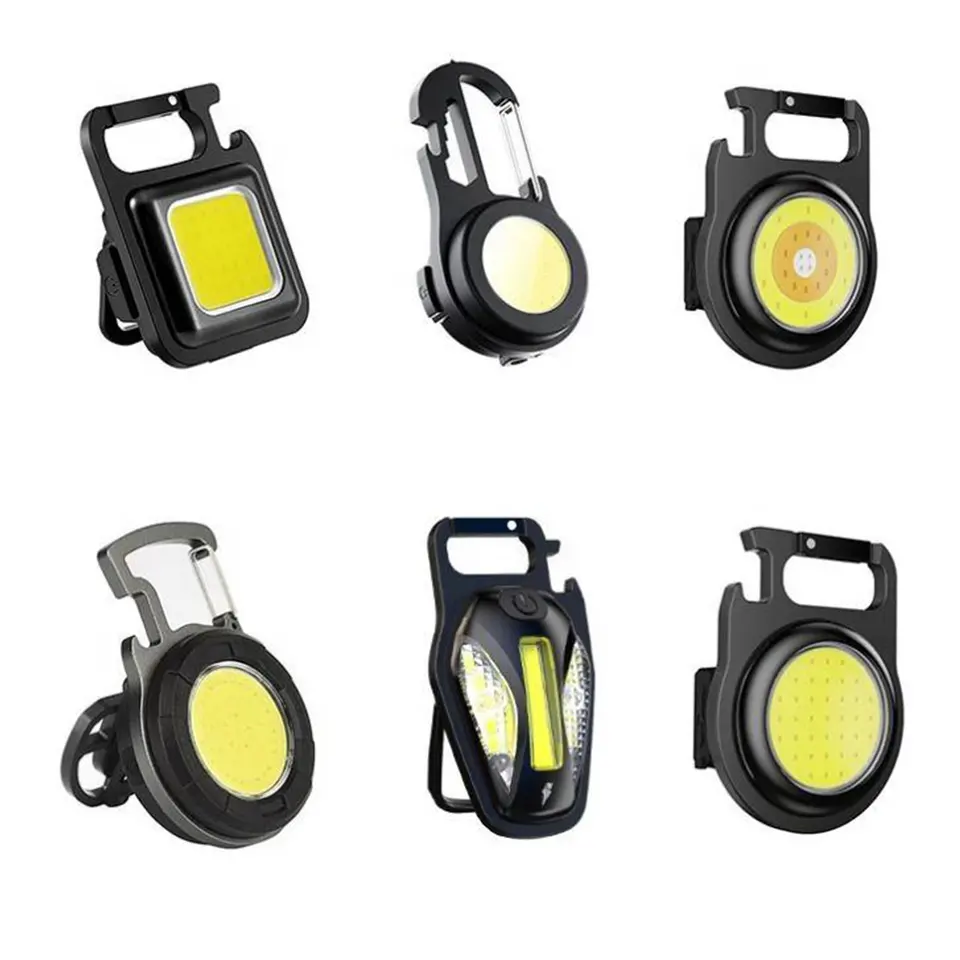 Hot Selling COB Portable Led Torch Light Keychain Edc Flashlight Rechargeable Mini Flashlight Keychain With Bottle Opener