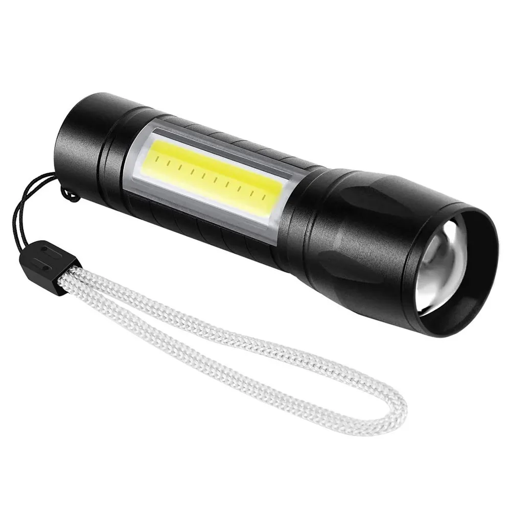 600 Lumen IP65 Waterproof COB Flashlight Led Zoomable Portable EDC Aluminum Alloy Rechargeable Torch Light