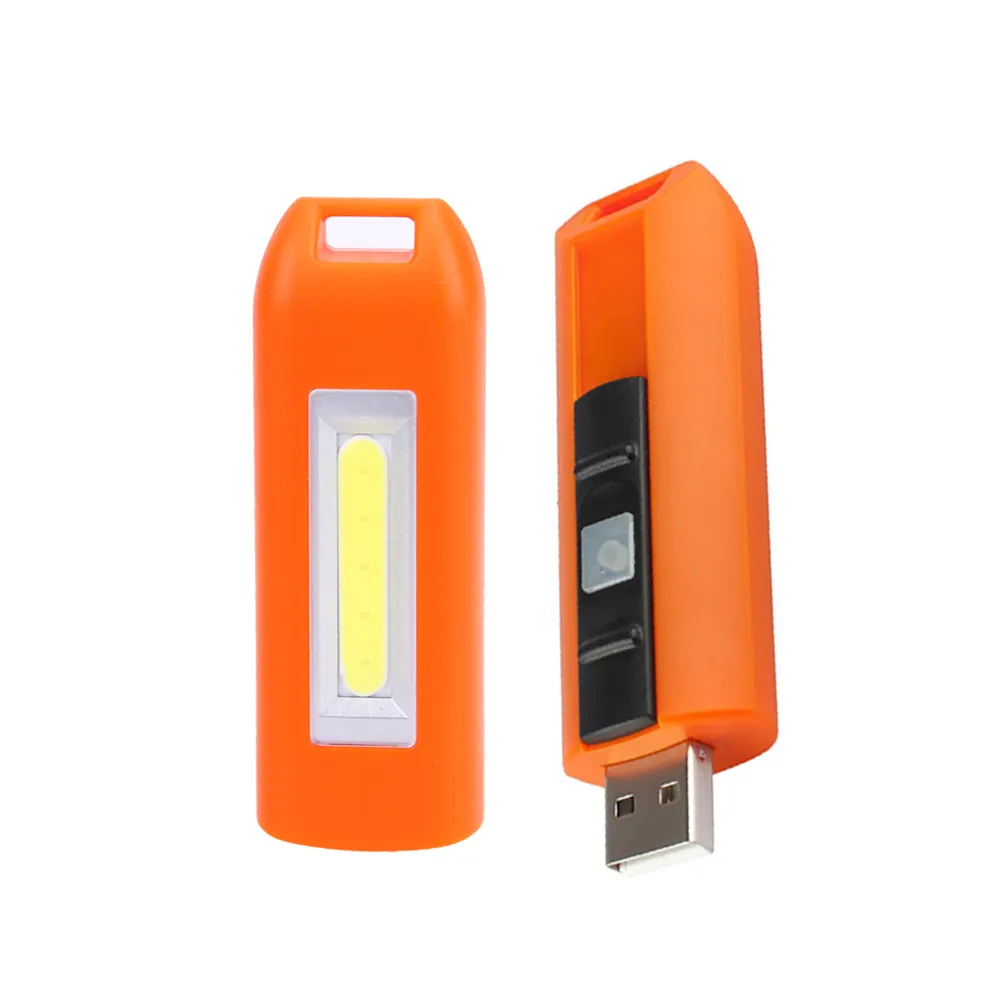Portable 0.5W COB USB Rechargeable Key Chain Flashlight for Emergency