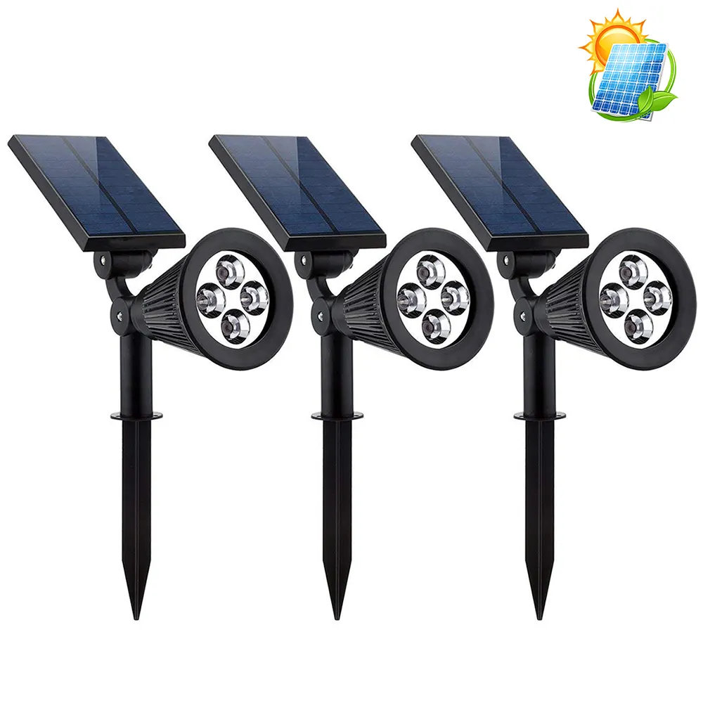 2-in-1 IP65 Waterproof LED Landscape Light Adjustable Outdoor Solar Powered Spotlight for Garden