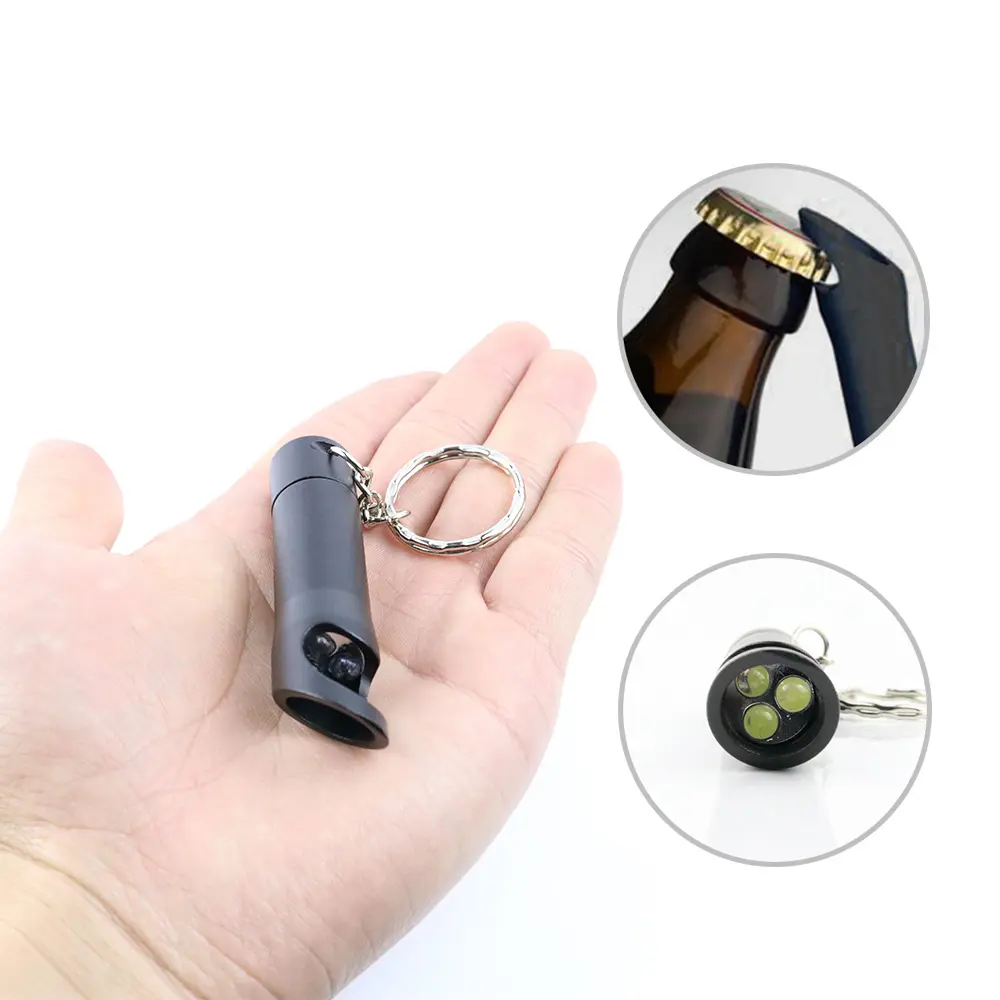 Promotional Cheap Gift Potable Mini Led Cob Rechargeable Keychain Light Flashlight Work Light with Opener
