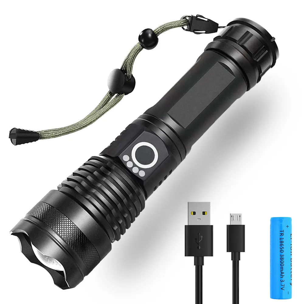 2000 Lumens Super Bright Led Flashlights 3km Aluminium Alloy Waterproof Zoomable Self Defensive Flashlight