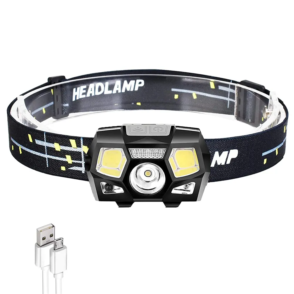 Motion Sensor Led Mining Headlamp 5 Modes Waterproof Hoofdlamp USB Rechargeable Infrared Induction Linterna De Cabeza