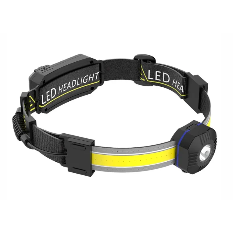 2022 Led Bright Multi-function Waterproof Headlamp Type c USB Rechargeable Warning Work Flashlight Headlamp Fishing Camping