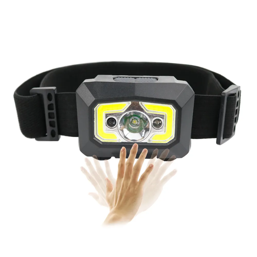 High Power 500 Lumens USB Rechargeable Outdoor Waterproof COB LED Headlamp Sensor for Camping