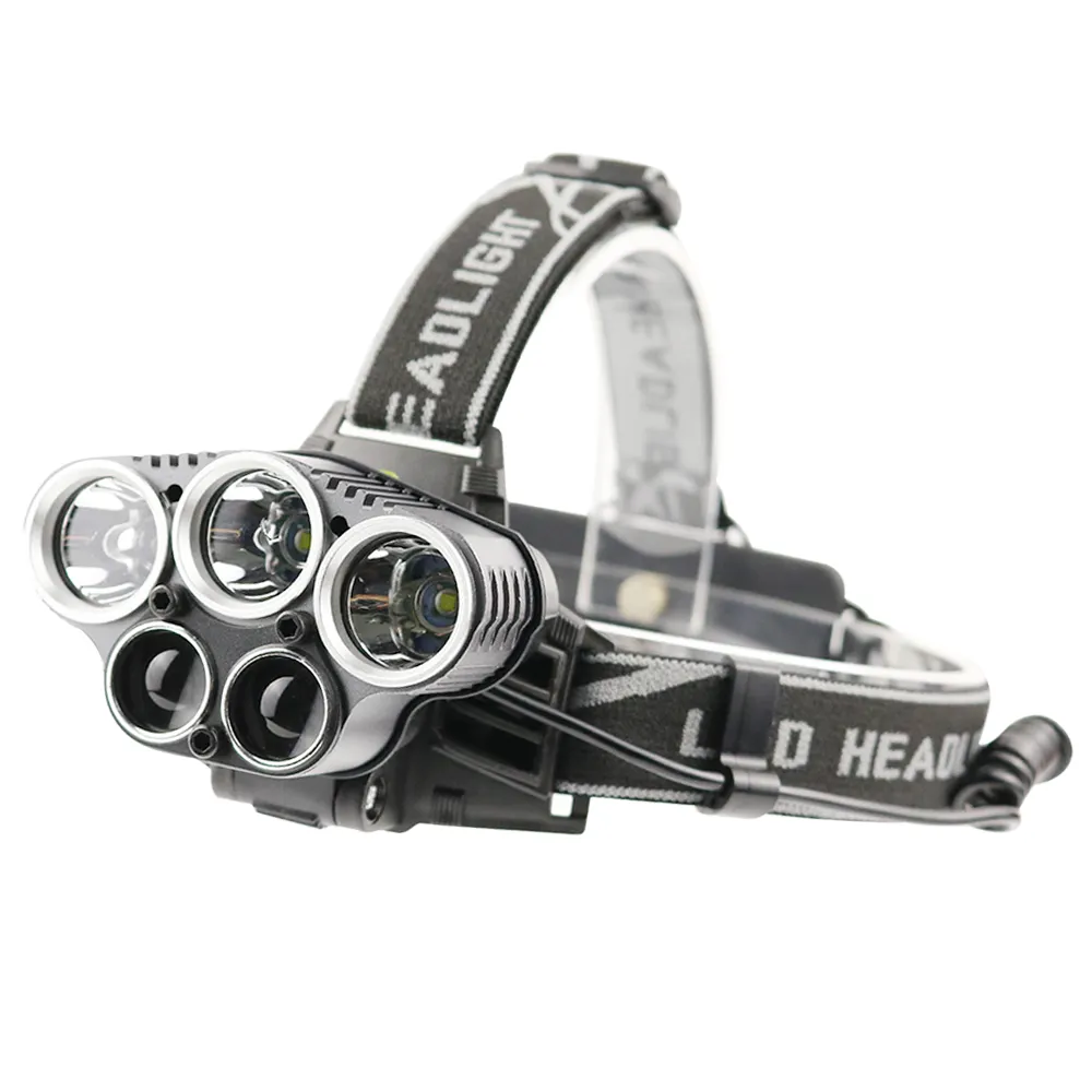 2*18650 Battery Headlamp LED USB Charging T6 Zoomable Waterproof LED Headlamps for Hunting