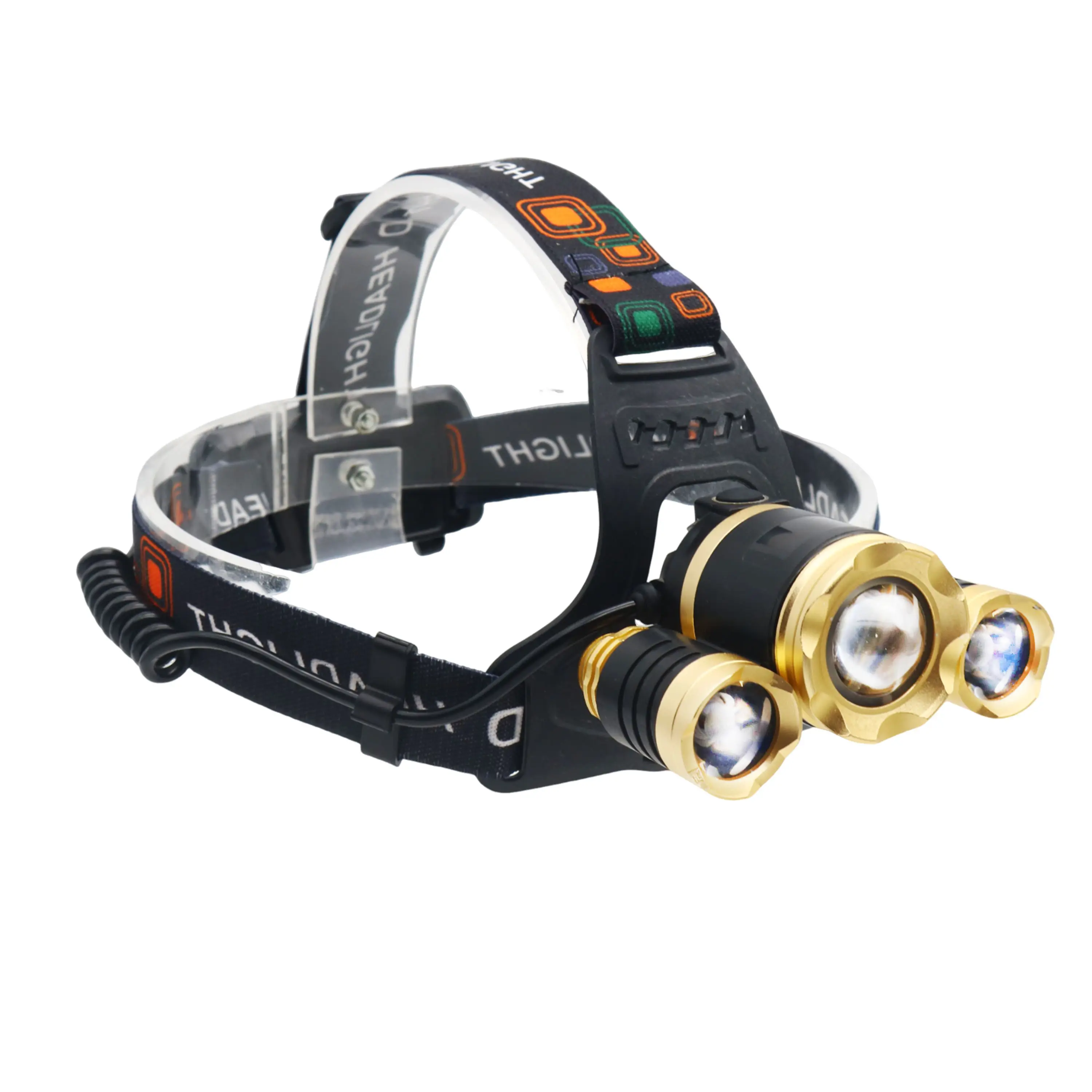 Super Brightest Headlight 18650 USB Rechargeable Waterproof Led Light USB Mining Fishing Headlamp Flashlight