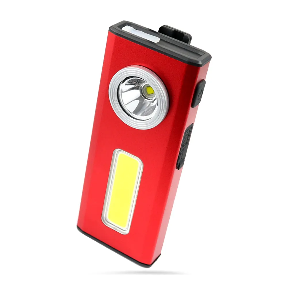 500 Lumen LED COB Work Flashlight, USB Rechargeable Magnetic Slim Pocket Flashlight With Clip