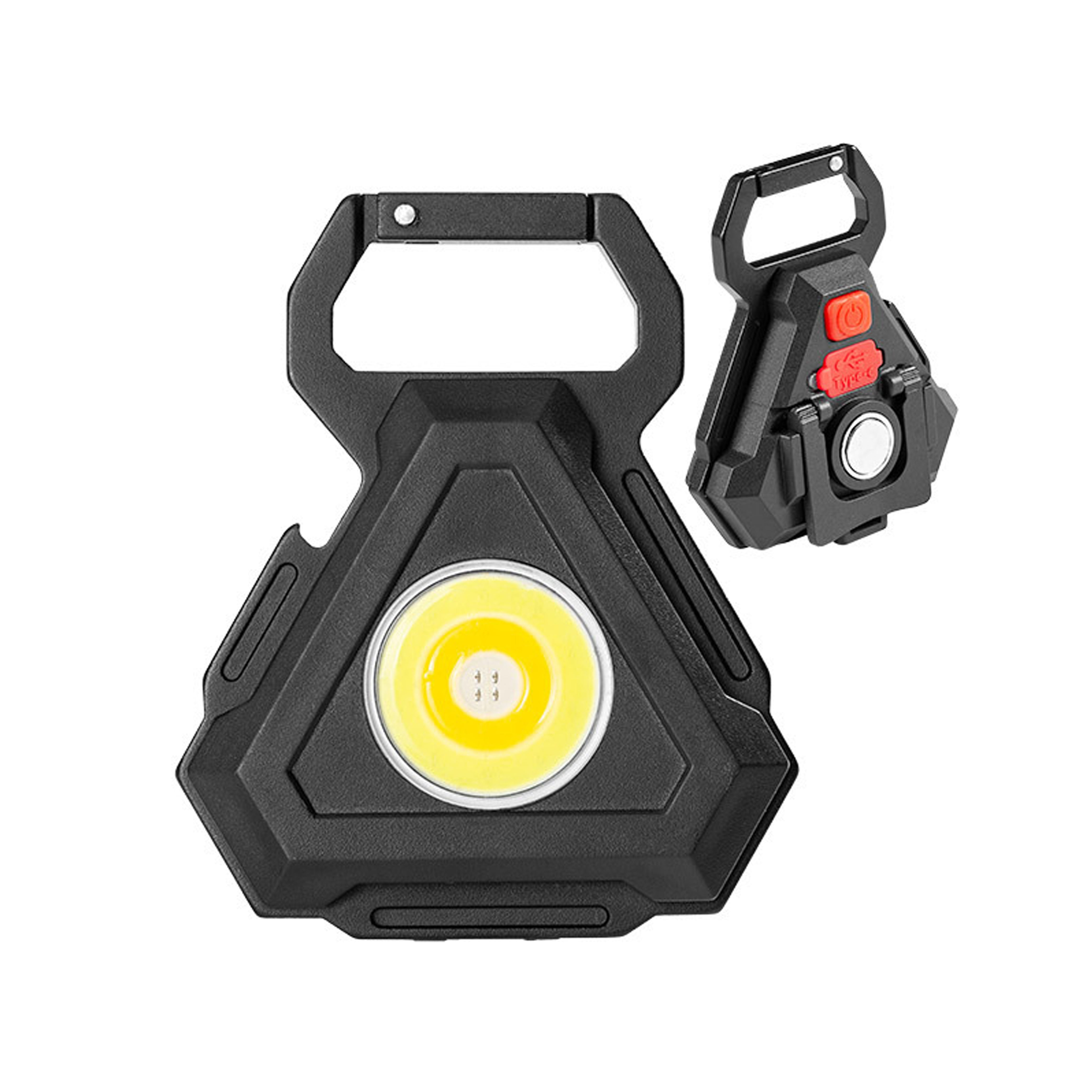 Aluminum Adjustable Portable Inspection Light Magnetic Back Bottle Opener COB Rechargeable Keychain Working Light
