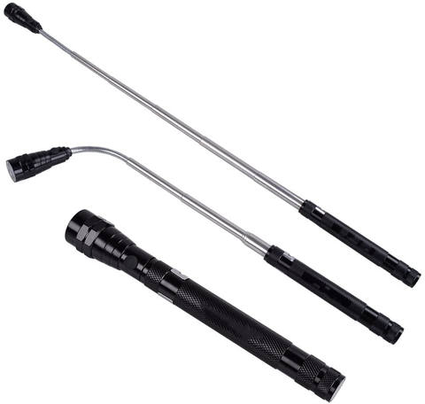 Aluminum Top Magnet Pick up Flashlight LED Adjustable Inspection Light Telescopic Working Light