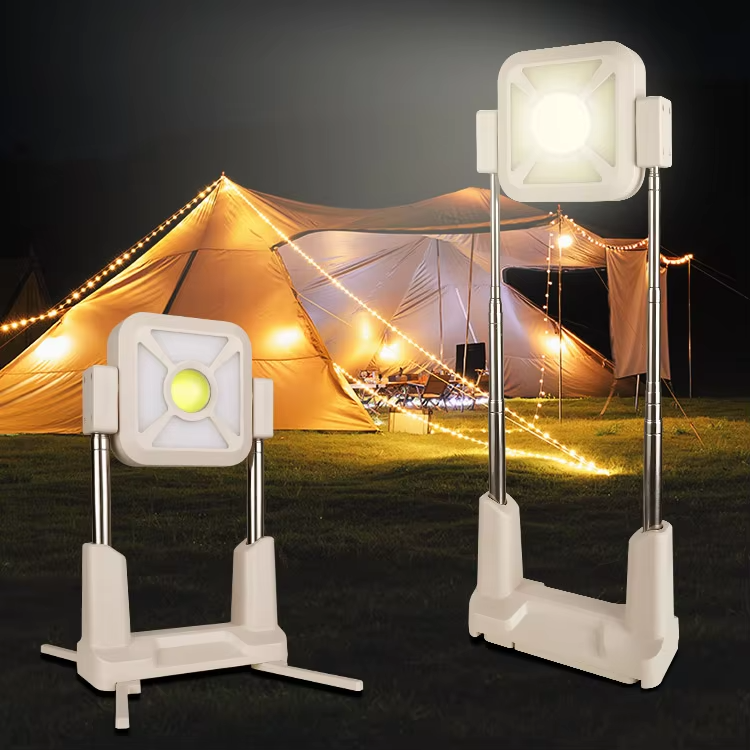 Solar Rechargeable LED Floodlight Portable Dimmable Adjustable 360 Lift Multiple Lighting Modes Cob1000 LM Workshop DC IP33
