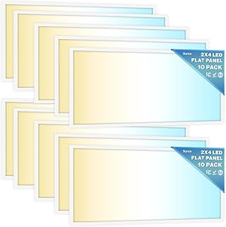 10 Pack 2x4 LED Flat Panel Light Drop Ceiling Office Shop Commercial Warehouse Fixture, 6500 Lumens, Selectable Features, 30W/40W/50W, 4000K/5000K/6000K, Dimmable (0-10V), Dustproof ETL
