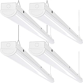 110W LED Linear Strip Lights 8FT LED Shop Lights, 12000 Lumens, 5000K, 8 Foot Garage Light, Surface Mount and Hanging Ceiling Lighting Fixture, Fluorescent Tube Replacement, 4 Pack