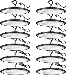 12 Pack 100W UFO Led High Bay Light Fixture,5000K Daylight Commercial Shop Bay Lighting,120v,15000LM,[450W MH/HPS Equiv.] US Plug Area Lighting for Warehouse/Barn/Gym/Factory/Workshop