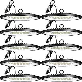 200W 10 Pack UFO LED High Bay Light 28,000lm 5000K LED High Bay Lights with UL Listed US Hook 5