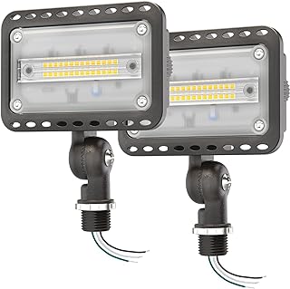 20W LED Flood Lights Outdoor, IP65 Waterproof Exterior Security Wall Lights with 180°Knuckle, 2800LM 120V Outside Aluminum Lighting Fixture for Patio Porch Barn Garage 5000K 2 Pack, UL Listed