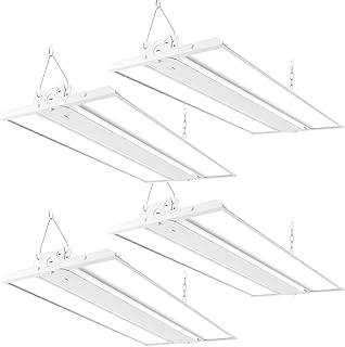 2FT 150W LED Linear High Bay Shop Light, 20250lm 135LM/W, 100-277V, 0-10V Dimmable, 5000K Daylight Hanging Light for Warehouse Workshops, ETL - 4 Pack