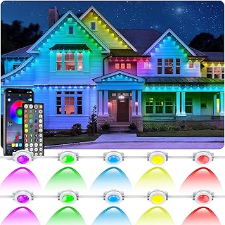 300FT Permanent Outdoor Lights,RGB Eaves Light with App Control Remote,DIY Scene Modes IP67 Waterproof Under Eave Lighting,Outdoor Lights for Decor,Garden Decor,House,Party,Holiday