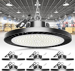 300W UFO Led High Bay Light| 5000K 45000LM High Bay Led Shop Lights with 5ft Cable Hanging Hook Safe Rope| Shop Light & Garage Lighting Lights for Factory Workshop Warehouse Garage Barn