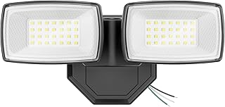 3200LM Flood Lights Outdoor, 32W 6500K LED Security Light Switch Controlled, IP66 Waterproof Outdoor Lights, Wall Mount Exterior Flood Light with 2 Adjustable Heads Floodlights Outside
