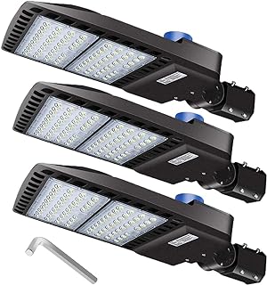 3 Pack LED Parking Lot Lights with Photocell Slip Fitter 26000lm Outdoor Dusk to Dawn Commercial Shoebox Pole Lighting Flood Security Lamp for Street Area Stadium 5000K 200W