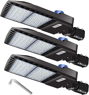 3 Pack LED Parking Lot Lights with Photocell Slip Fitter 26000lm Outdoor Dusk to Dawn Commercial Shoebox Pole Lighting Flood Security Lamp for Street Area Stadium 5000K 200W