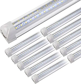 4FT LED Shop Light - 50W 8000LM 6500K Linkable Clear Cover T8 LED Tube Light for Workshop, Warehouse, Basement - Plug and Play