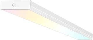 4FT LED Wraparound Light Fixture with 3 Wattages/3 Lumens/3 CCT Selectable, 55W/65W/75W, 5500lm/6500lm/7500lm, 3000K/4000K/5000K, Flush Mount Office Ceiling Light, ETL