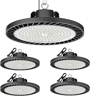 4Pack LED High Bay Light 200W 30000LM Commercial Lighting Products, 100-277V 6000K with Plug, Led Shop Lighting for Garage Barn Gyms Workshop Lighting