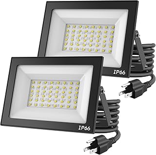 50W LED Flood Lights Outdoor – 9000 Lumens Super Bright Security Lighting, IP66 Waterproof, 5000K Daylight – Energy-Efficient Outdoor Lights for Garage, Garden, Lawn, Backyard