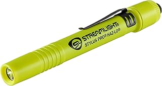 66300 Stylus Pro HAZ-LO 105-Lumen Intrinsically Safe Pen Light for Industrial Workers, Inspectors, Technicians and First Responders with 2 AAA Batteries, Hi-Viz Yellow