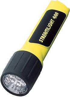 68202 4AA ProPolymer HAZ-LO 67-Lumen 900-Candela Intrinsically Safe LED Flashlight with 4 x Alkaline Batteries, Hi-Viz Yellow, Clear Retail Packaging