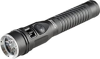 74431 Strion 2020 1200-Lumen Rechargeable LED Flashlight Includes 120V/100V AC/12V DC Charging System and Holder, Black