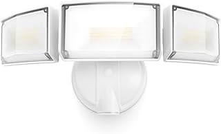 75W 8000 Lumen Floods Light Outdoor, Switch Controlled LED Security Lights with 3 Adjustable Heads, 5000K Daylight, IP65 Waterproof Exterior Flood Light for Outside Garage, Yard, Patio-White