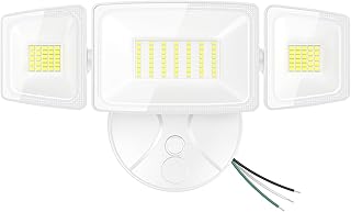 75W Flood Lights Outdoor, 7000LM Brightness Security Lights Switch Controlled, 3 Adjustable Heads, IP65 Waterproof, 6500K Wall Mount Exterior LED Flood Light