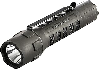 88850 PolyTac 600-Lumen 11500-Candela Tactical LED Flashlight, Ten-TAP Programmable, Clear Retail Packaging, Black
