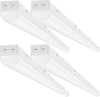 8FT LED Linear Light Fixture, 8 Foot LED Shop Lights 80/70/60W 35/40/5000K CCT Selectable, 8 Feet Commercial Bay Lighting Fluorescent Tube Replacement for Garage Warehouse 4 Pack