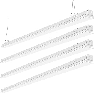 8FT LED Shop Light Fixture, 110W LED Strip Light, 12200 LM, 6000K, 8 Foot LED Linear Lights, Linkable led Lighting for Garage Warehouse Workshop, Fluorescent Tube Replacement, 4 Pack