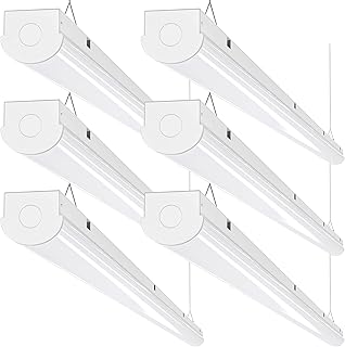 8FT LED Shop Lights 110W Strip Lights [6-lamp T8 Fluorescent Equiv.], 12000LM, 5000K, Compact Commercial 8 Foot Light Fixtures for Warehouse, Garage, Energy Saving up to 4000W/5 Years, 6 Pack